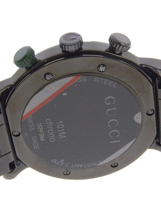 GUCCI G Chrono Watches 101M black blackDial Stainless Steel Quartz Chronog... main image 12